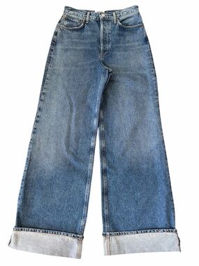 AGOLDE Dame High Rise Wide Leg Cuffed Jeans Size 26 Cotton Casual